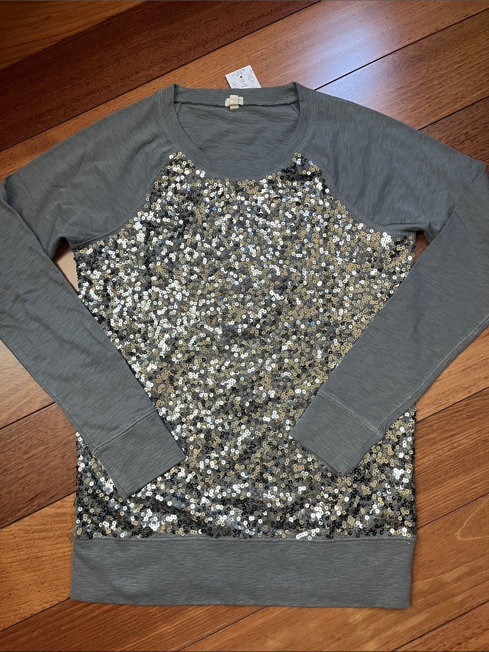 NWT J. Crew Sequin Baseball Top